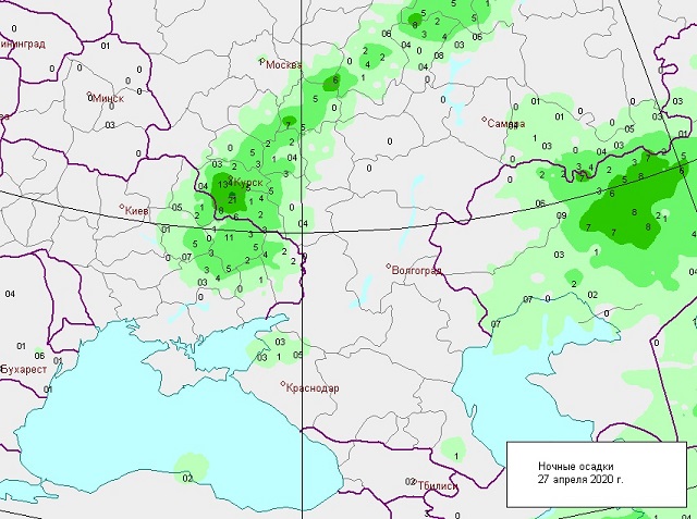 Карта осадков на курскую область