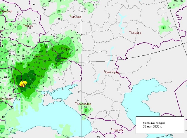 Карта осадков на курскую область